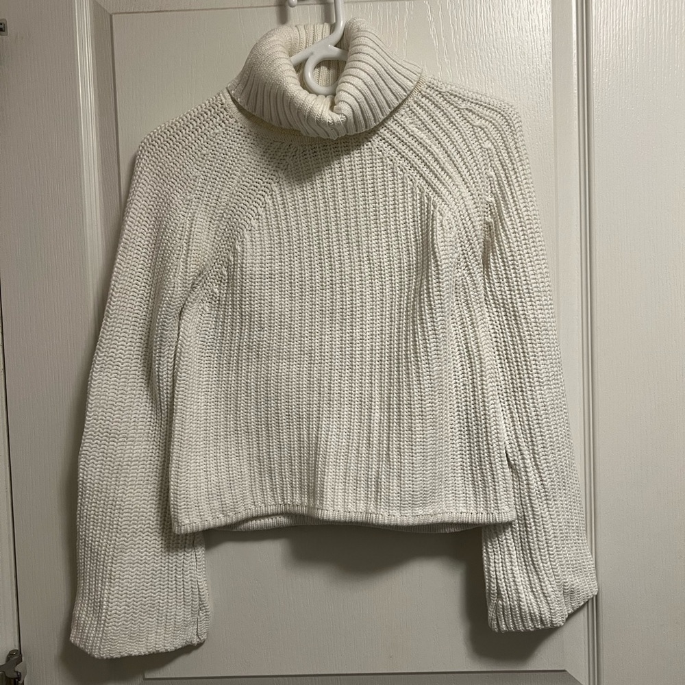 Elegant White Cowl Neck Sweater
